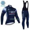 Fietskleding (Fietsshirt Lange Mouw + Lange Koersbroek) 2022 INEOS Grenadiers Winter Thermal Fleece - Donkerblauw